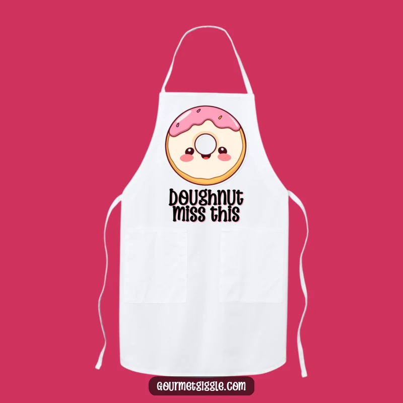 Funny Donut Smile Apron: Cheerful Chef Character for Sweet Kitchen Fun