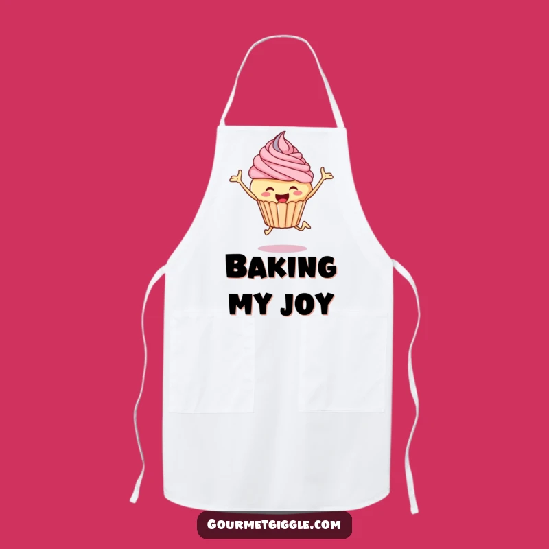 Funny Cupcake Leap Apron: Joyful Dessert Kitchen Wear for Bakers