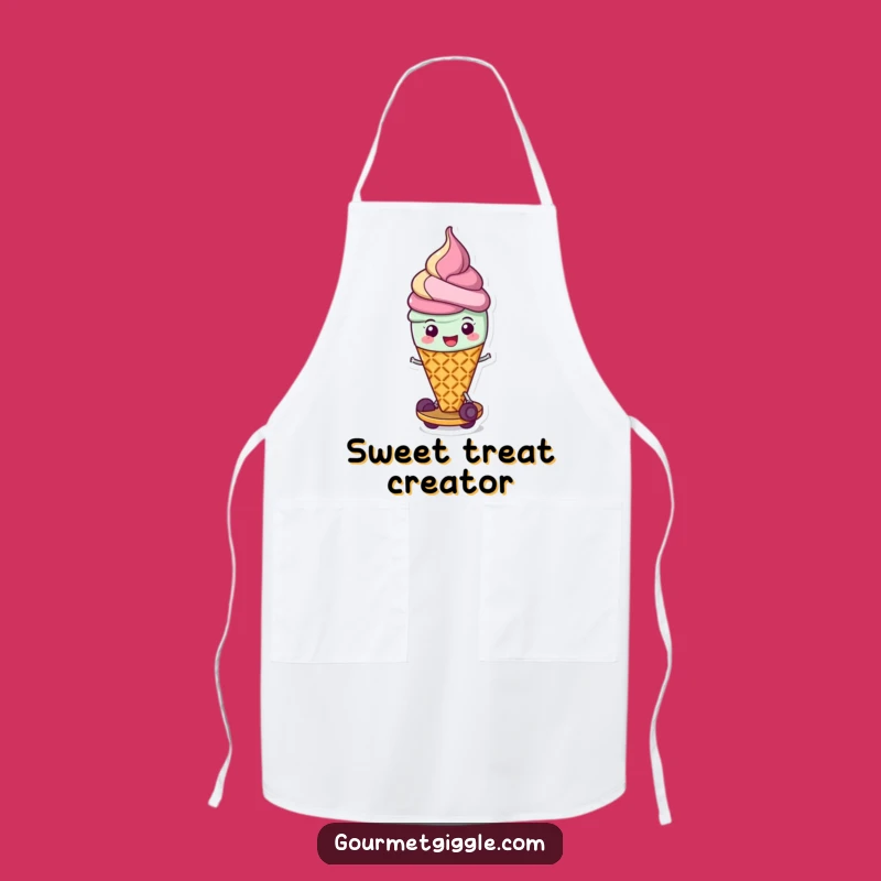 Funny Ice Cream Cone Apron, Serve with Joy and a Scoop of Humor