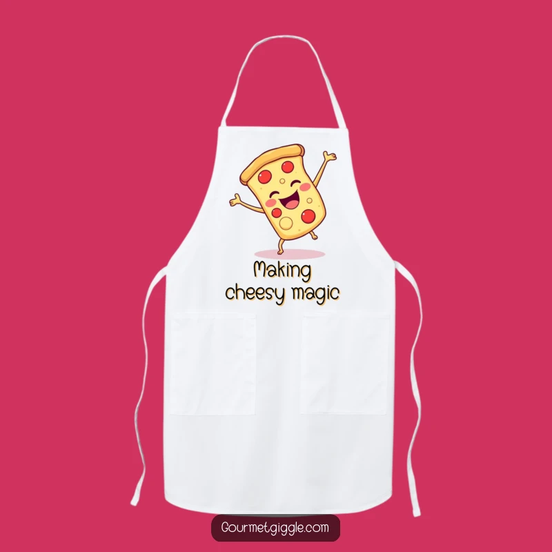 Funny Pizza Cartwheel Apron: Cook with Cheesy Joy and Cartwheel Fun!