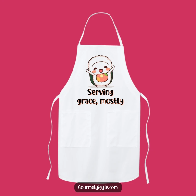 Funny Sushi Roll Bow Apron - Cook Up Laughs in the Kitchen With Joy