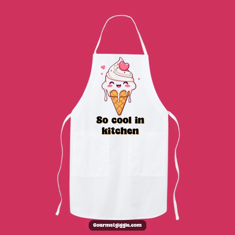 Funny Ice Cream Cone Apron - Dripping Glee Chef, Fun Funny Kitchen Gift