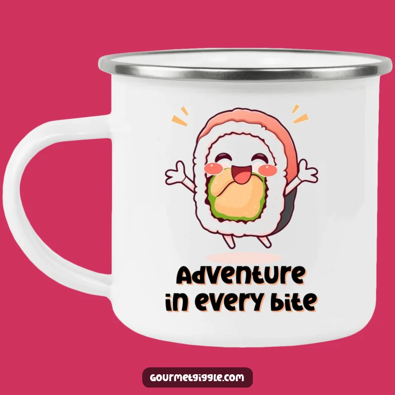 Funny Sushi Roll Camping Mug - Durable and Hilarious Outdoor Companion