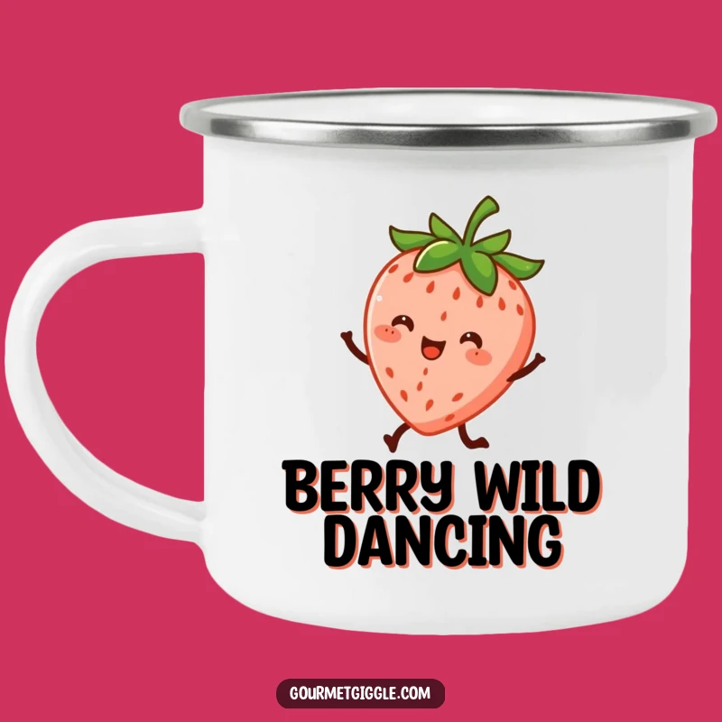 Funny Dancing Strawberry Camping Mug - Energetic Brews with a Perfect Funny Gift