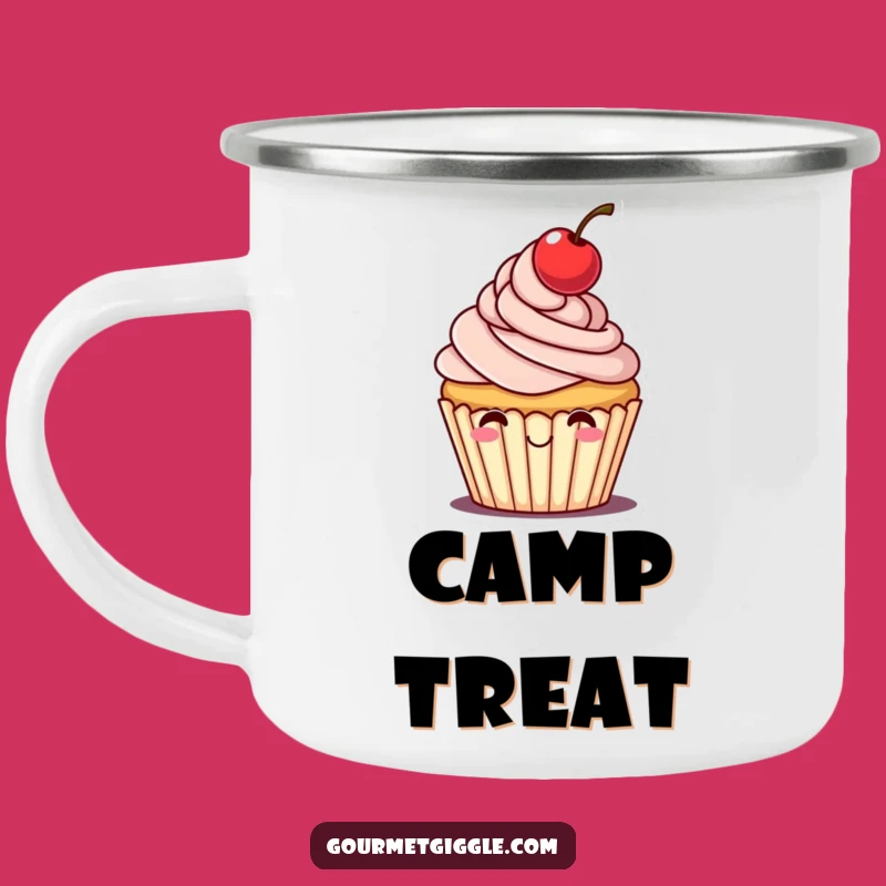 Funny Cheerful Cupcake Camping Mug: Sweet Adventure, Hat Tip, Unique Funny Gift