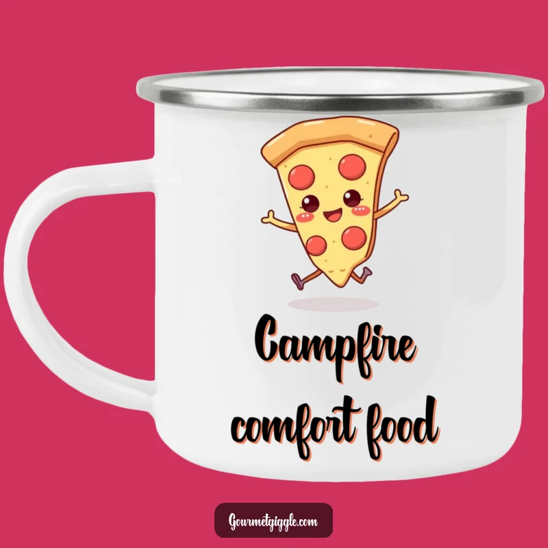 Funny Pizza Camping Mug: Skipping Slice for Outdoor Feasts