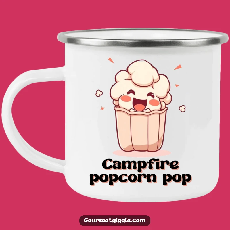 Funny Popcorn Kernel Camping Mug - Enjoy Your Adventure with a Snack and a Smile