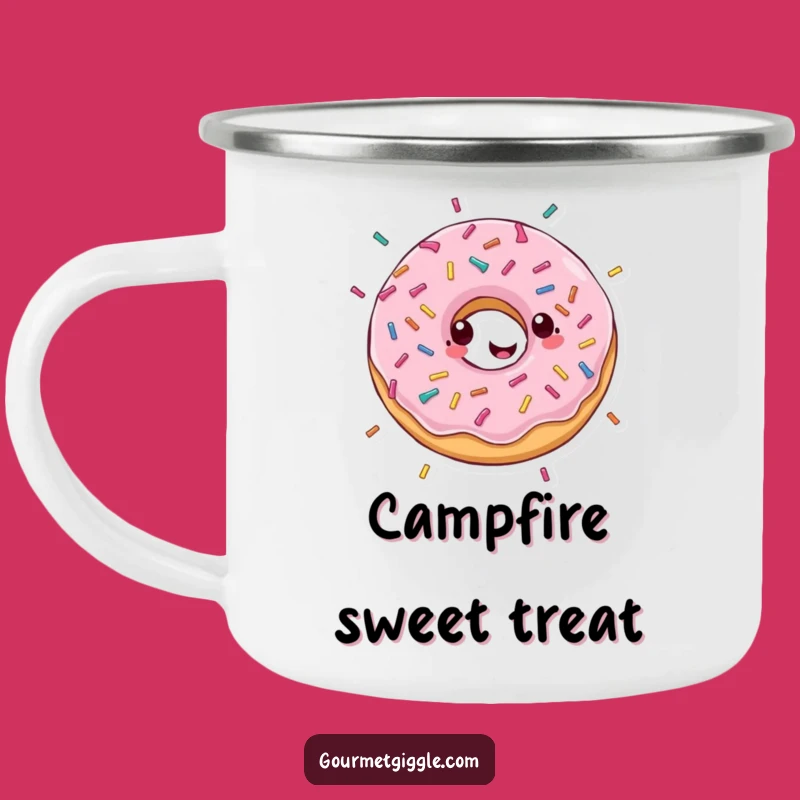 Donut Joy Enamel Mug - Happy Treat Outdoor Fun, Sweetly Funny Gift