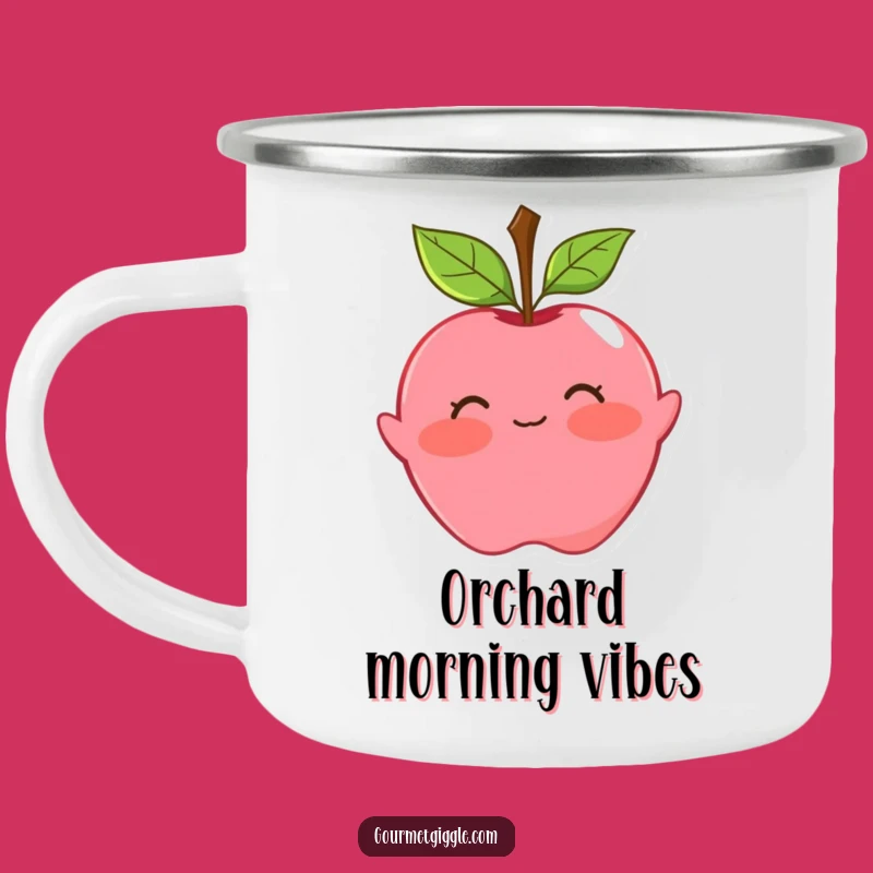 Funny Apple Curtsy Camping Mug: Adventure with Playful Charm