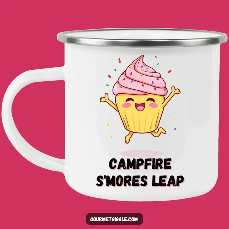 Funny Cheerful Cupcake Camping Mug: Sweet Adventure Fuel!