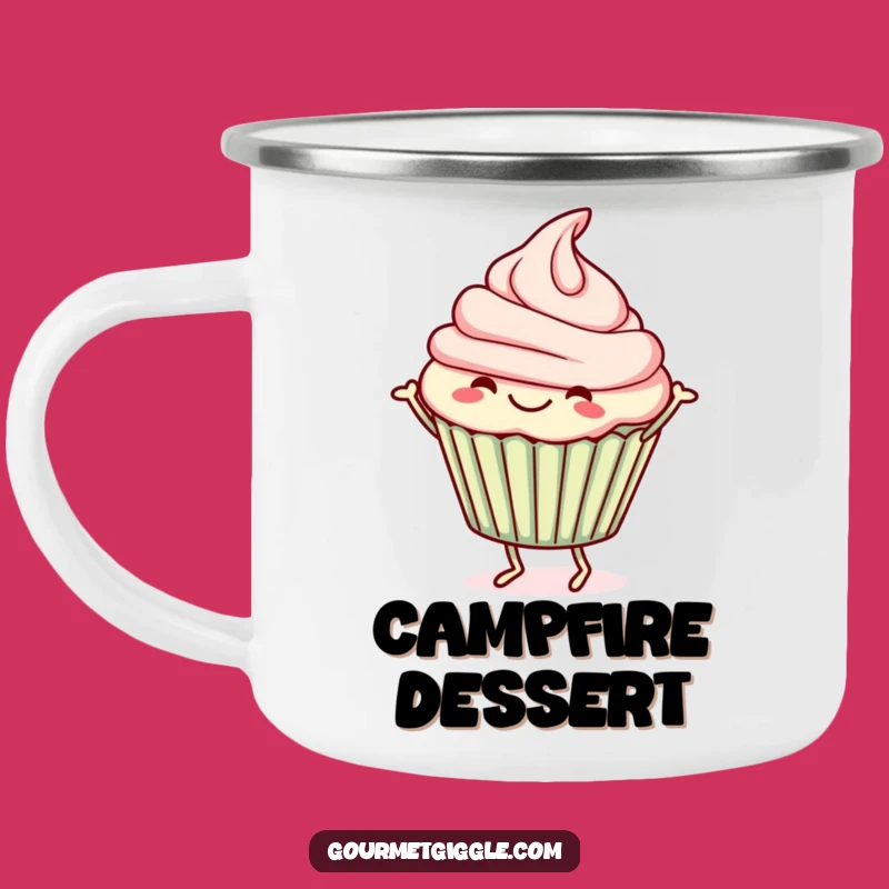 Funny Cupcake Jig Camping Mug: Cheerful Dancer for Outdoor Treats