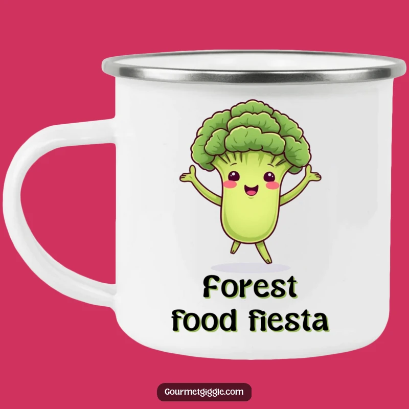 Funny Dancing Broccoli Camping Mug, Fuel Your Adventures with Healthy Cheer