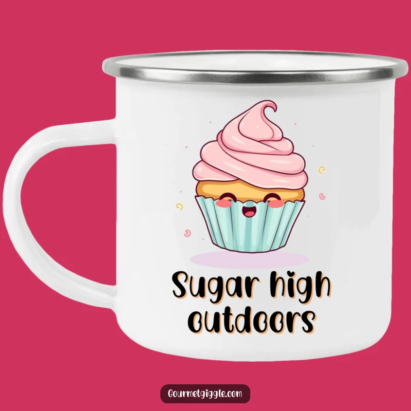 Funny Giggling Cupcake Camping Mug: Sweet Adventures and Hilarious Sips