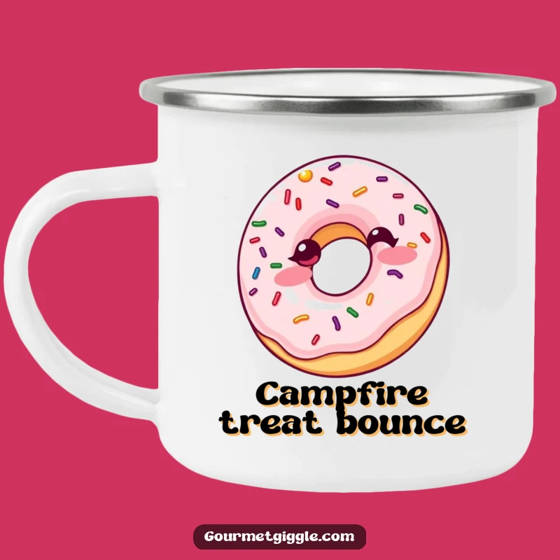 Funny Giggling Donut Camping Mug: Sweet Sips and Hilarious Campfire Moments
