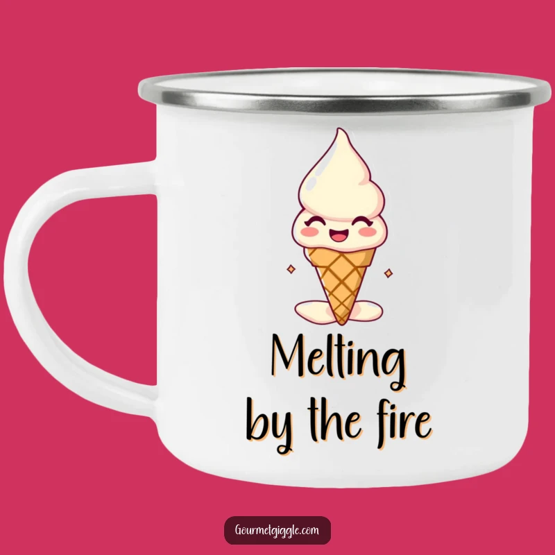 Funny Melting Ice Cream Cone Camping Mug: Enjoy Sweet Sips Outdoors with this Hilarious Companion