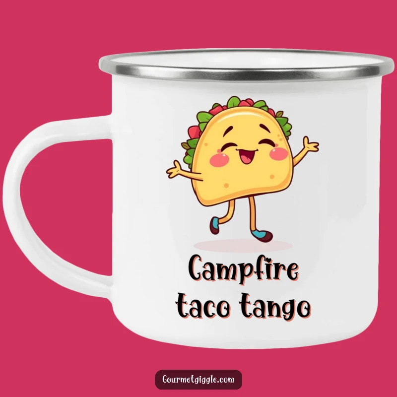Taco Dancer Enamel Mug - Fiesta Outdoor Fun, Hilarious Mexican Food Funny Gift