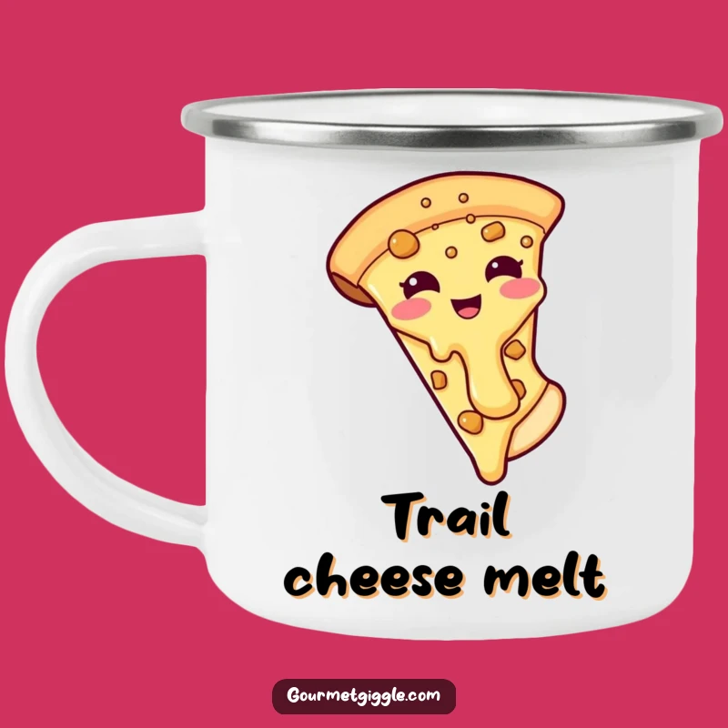 Funny Pizza Camping Mug: Cheesy Topping Sliding Outdoor Foodie Gift
