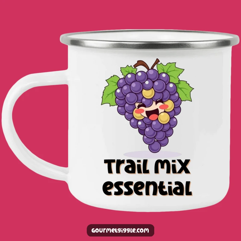 Funny Grapes Rolling Camping Mug: Joyful Bunch of Grapes for Outdoor Fun