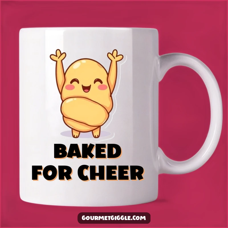 Funny Cheerful Croissant Mug: Start Your Day with a Happy Cheer