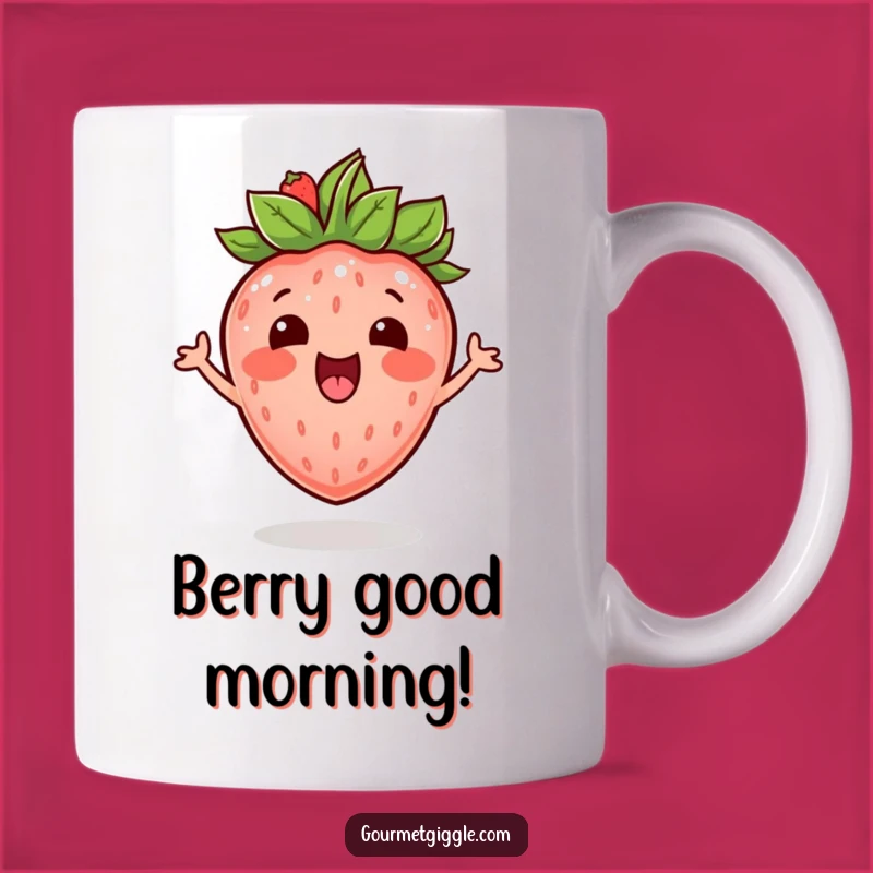 Funny Bouncing Strawberry Mug - Joyful Fruit Gift for Enthusiastic Mornings