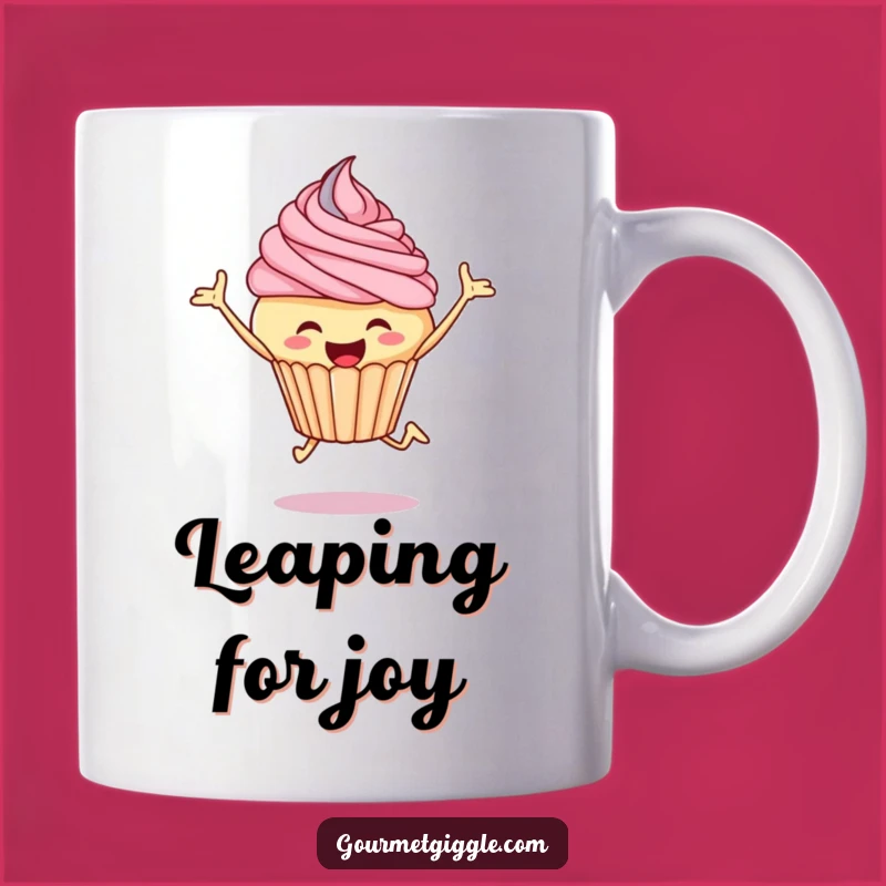 Funny Cupcake Leap Mug: Joyful Dessert Gift for Sweet Treat Lovers
