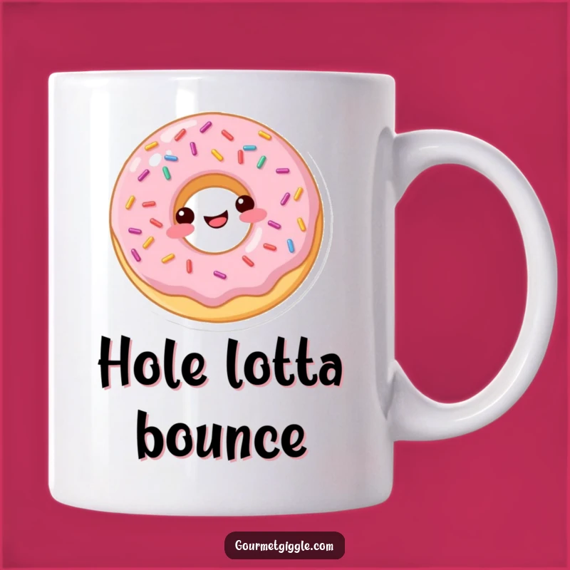 Funny Donut Bounce Mug: Playful Sprinkled Treat Gift for Joyful People