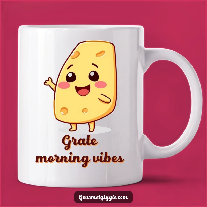 Funny Smiling Cheese Wedge Shimmy Mug: A Deliciously Comical Gift for Dairy Lovers
