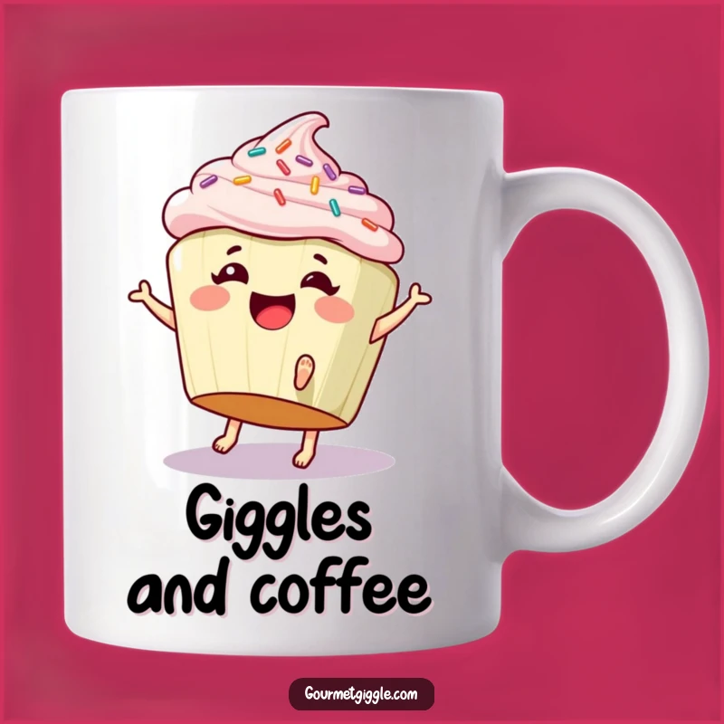 Funny Cupcake Cartwheel Mug - Giggling Treat for a Sweet Gift