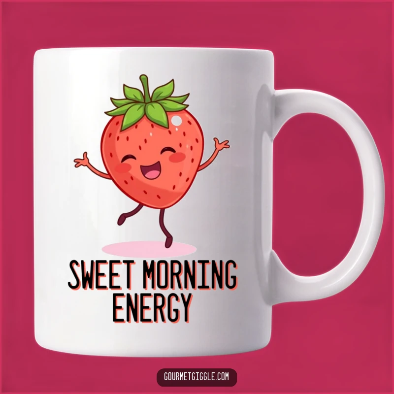 Funny Dancing Strawberry Mug - Joyful Fruit Fiesta Humor Gift