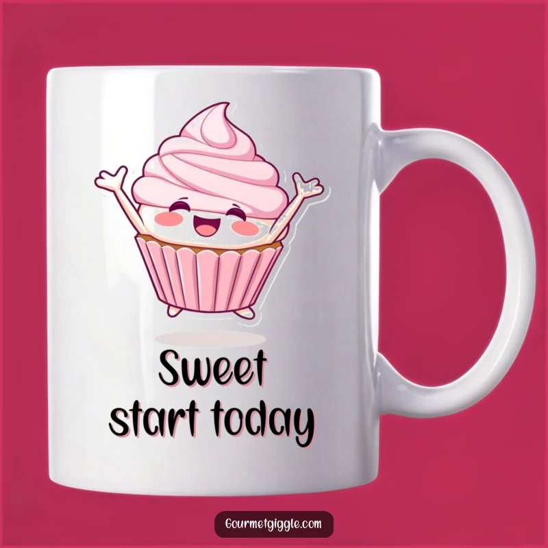 Funny Cupcake Joy Mug: Leaping with Happiness, Sweet Gift Idea