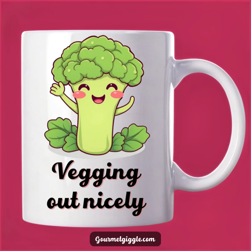 Funny Broccoli Waving Mug - Hilarious Veggie Gift for Healthy Humor Lovers