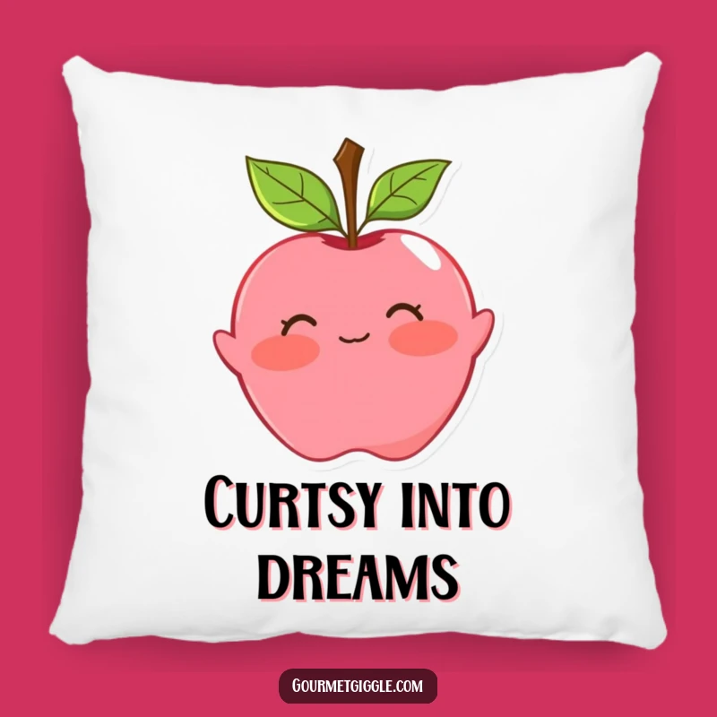 Funny Apple Curtsy Pillow: Cozy Comfort with a Playful Blush