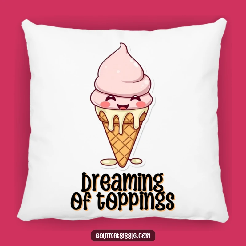 Funny Ice Cream Pillow - Giggling Drips, Cozy Dessert Funny Gift