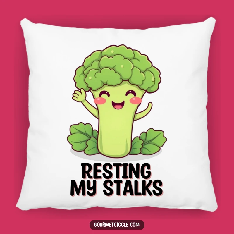 Funny Broccoli Waving Pillow - Cozy Cuddles with a Veggie Friend