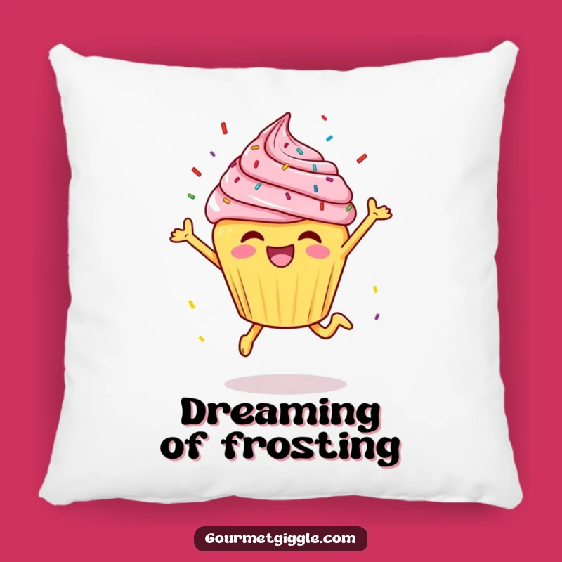 Funny Cheerful Cupcake Pillow: Cozy Comfort with a Sweet Twist!