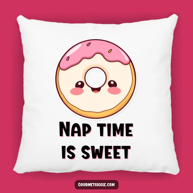 Funny Donut Smile Pillow: Cozy Cheerful Character Cushion