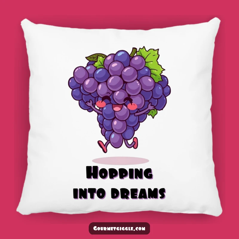 Funny Hopping Grapes Pillow: Exuberant Fruit Comfort, Adorable Funny Gift