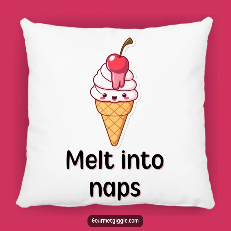 Funny Melting Ice Cream Pillow: Cozy Delighted Cone Cushion, Perfect Gift
