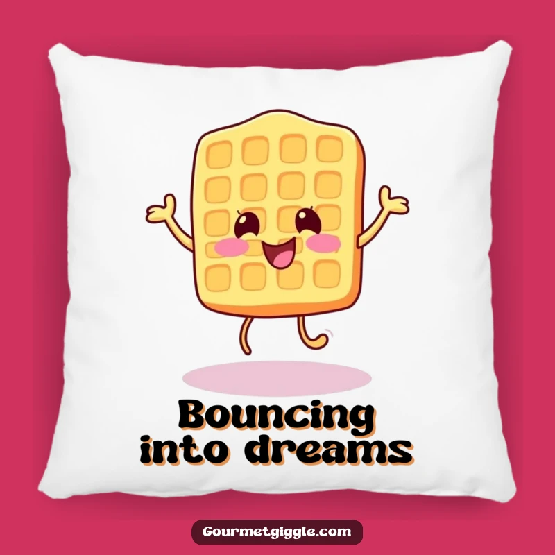 Funny Waffle Pillow - Cheerful Bounce, Cozy Breakfast Funny Gift