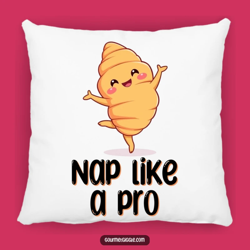 Funny Croissant Pirouette Pillow: Soft Elegance for Cozy Moments!