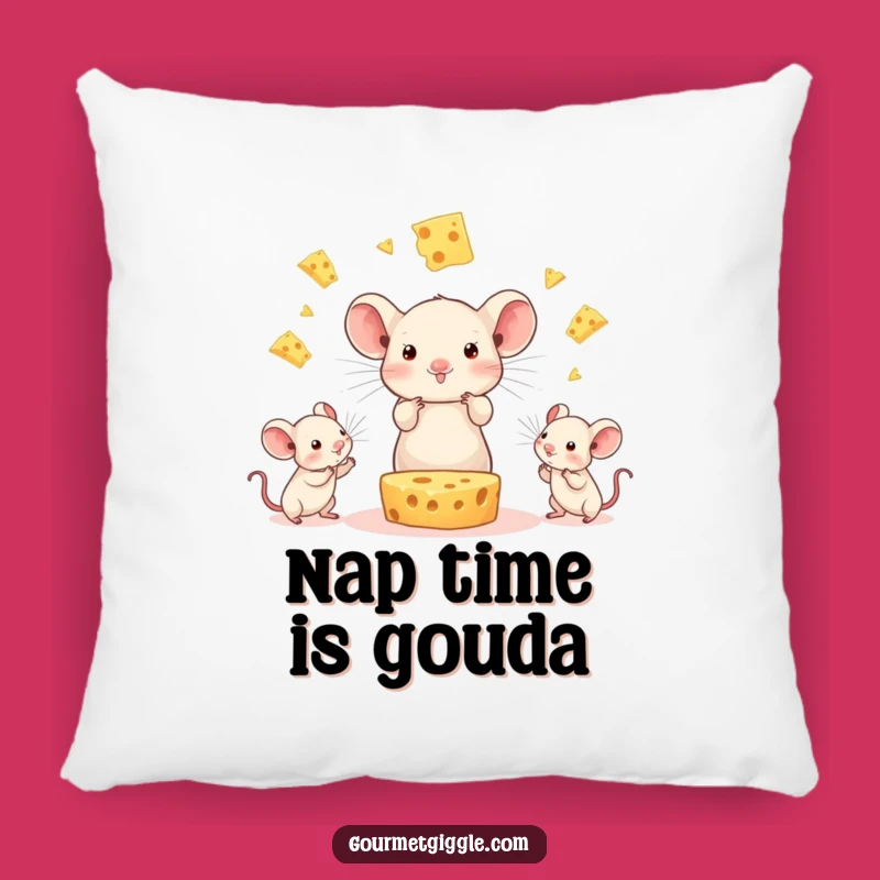 Funny Cheese Juggling Mice Pillow: Cozy Up with Hilarious Decor