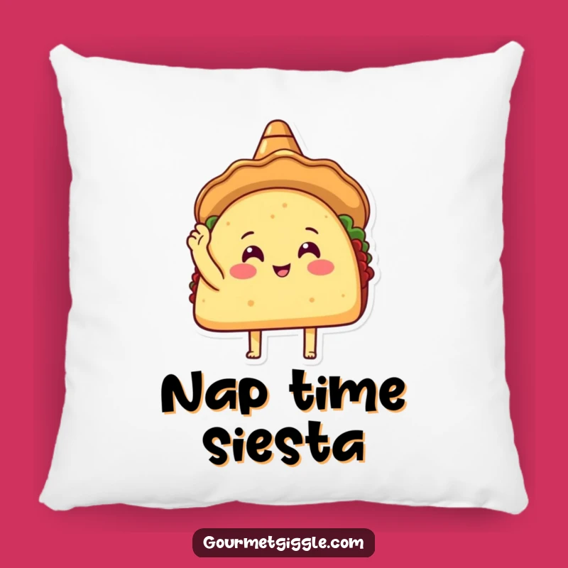 Funny Taco Sombrero Pillow - Cozy Happy Taco Tapping Shell, Cute Funny Decor Gift