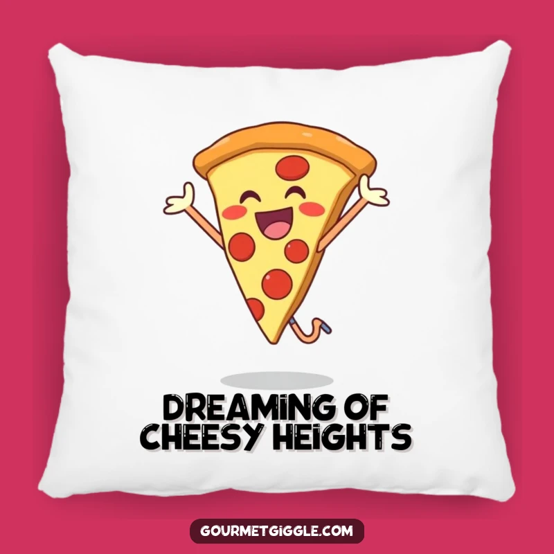 Pizza Jump Pillow - Soft Happy Food Cushion, Cheerful Funny Gift