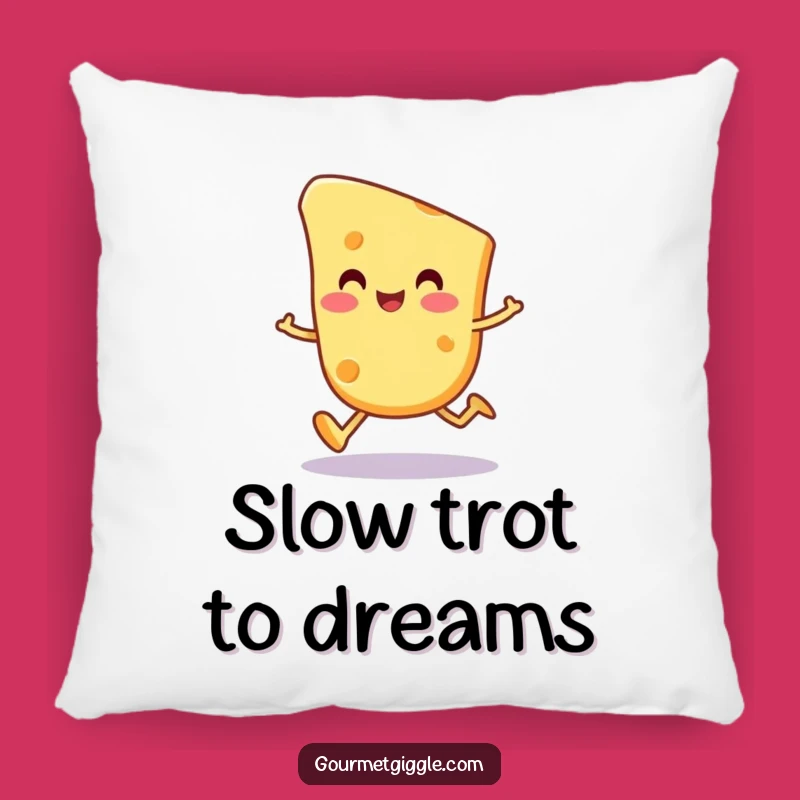 Funny Cheese Trot Pillow: Cozy Happy Character Cushion