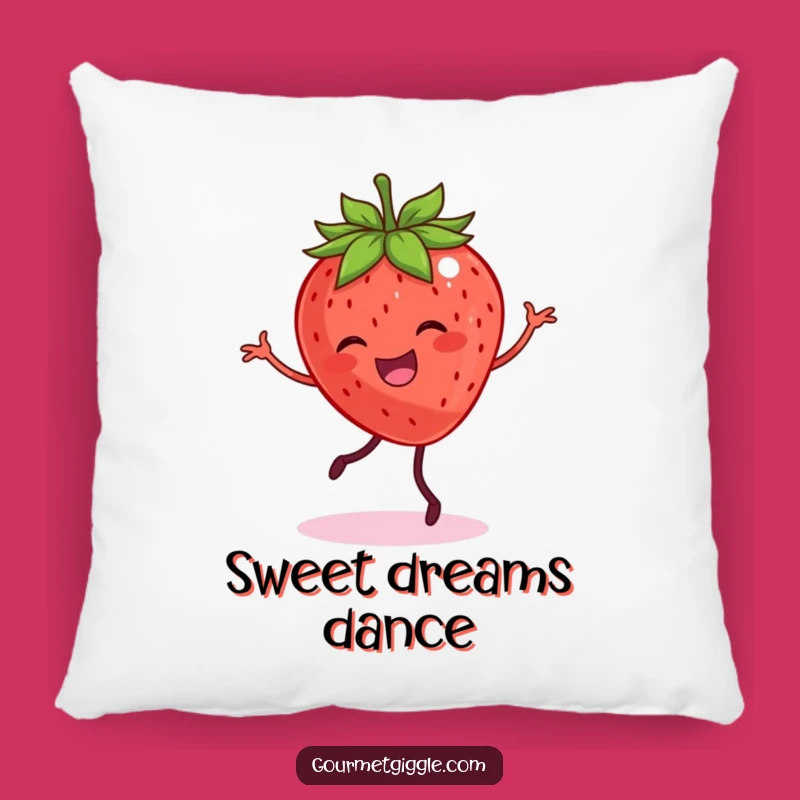 Soft Funny Dancing Strawberry Pillow - Cozy & Joyful Fruit Accent