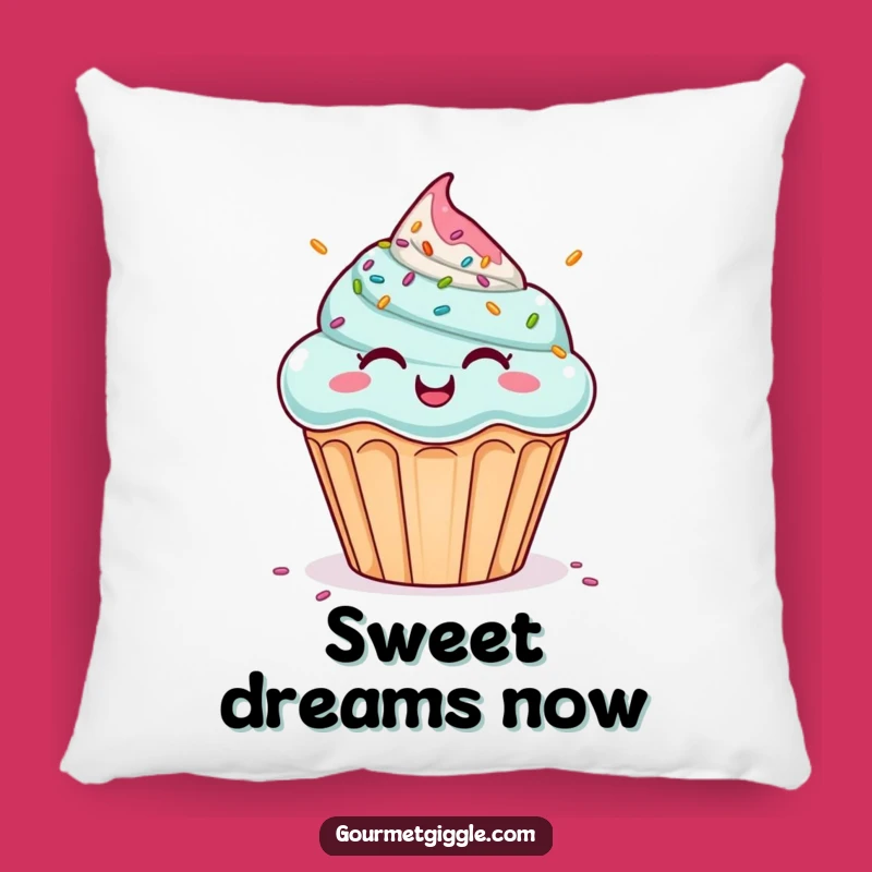 Funny Cupcake Pillow: Giggling Sprinkles - Cozy & Humorous Decor Gift!