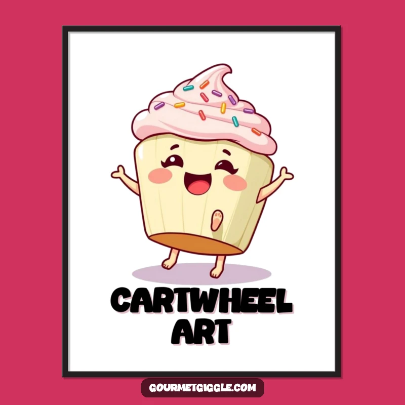 Funny Cupcake Cartwheel Digital Art - Instant Sweet Cheer