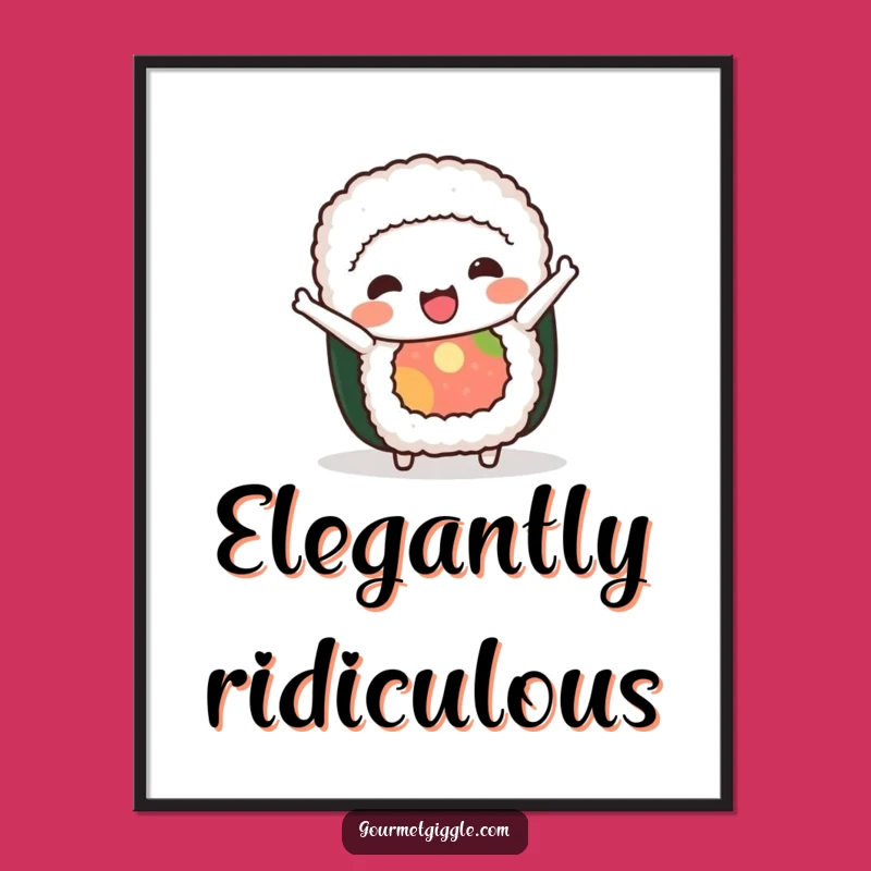 Funny Sushi Roll Bow Digital Art - Instant Joyful Decor for a Laughing Space