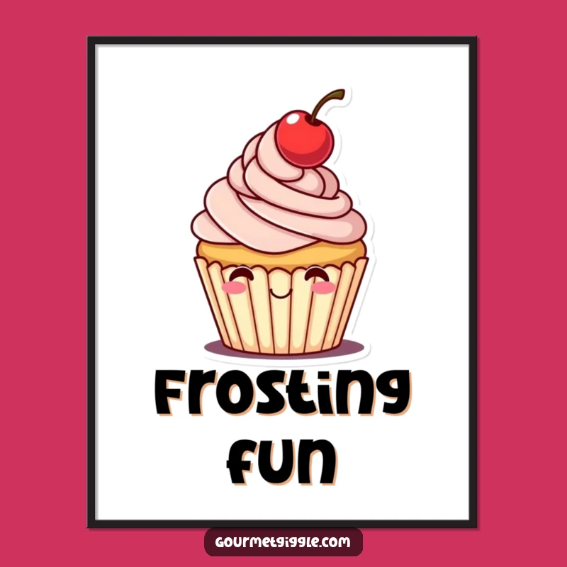 Funny Cheerful Cupcake Digital Art: Instant Sweetness, Hat Tip, Perfect Funny Gift