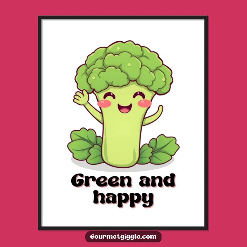 Funny Broccoli Waving Digital Art - Instant Healthy Cheer for Your Walls